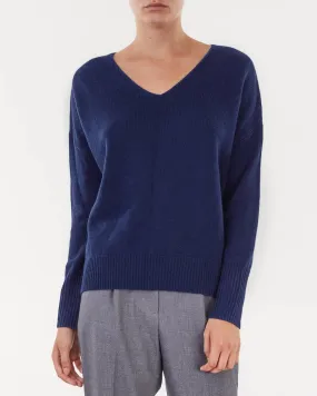 Wakakuu Icons   Sweater Merle V-neck Knit Navy 